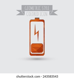 discharged battery. symbol a discharged battery. icon energy