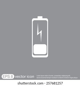 discharged battery. symbol a discharged battery. icon energy