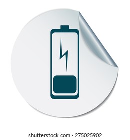 discharged battery. symbol a discharged battery. icon energy