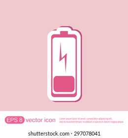 discharged battery. symbol a discharged battery. icon energy
