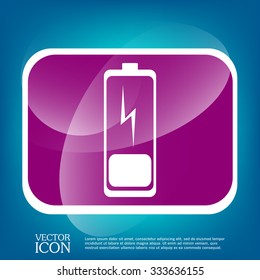 discharged battery. symbol a discharged battery. icon energy