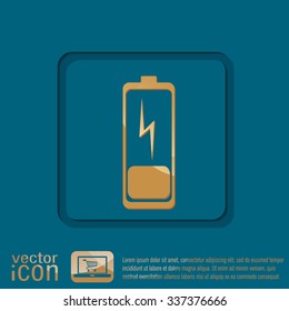 discharged battery. symbol a discharged battery. icon energy