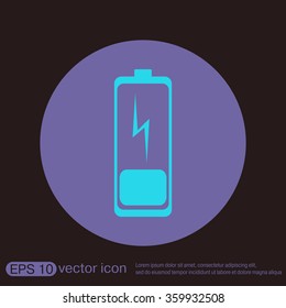 discharged battery. symbol a discharged battery. icon energy