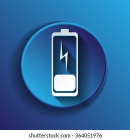 discharged battery. symbol a discharged battery. icon energy