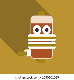 Discharged and fully charged battery smartphone - vector infographic. Isolated on white background