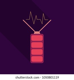 Discharged and fully charged battery smartphone - vector infographic. Isolated on white background
