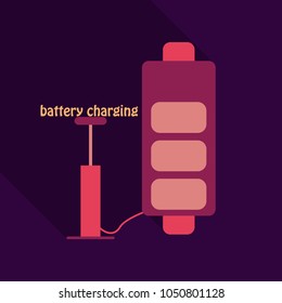 Discharged and fully charged battery smartphone - vector infographic. Isolated on white background