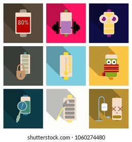 Discharged and fully charged battery smartphone - vector infographic. Isolated on white background