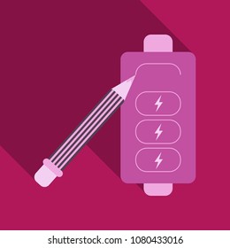 Discharged and fully charged battery smartphone - vector infographic. Isolated on white background