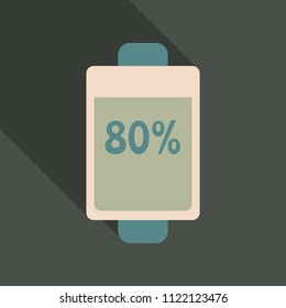 Discharged and fully charged battery smartphone - vector infographic. Isolated on white background