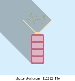 Discharged and fully charged battery smartphone - vector infographic. Isolated on white background
