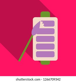 Discharged and fully charged battery smartphone - vector infographic. Isolated on white background