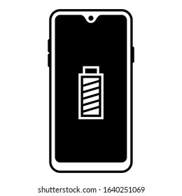 Discharged and fully charged battery smartphone icon vector symbol illustrator. Set A.