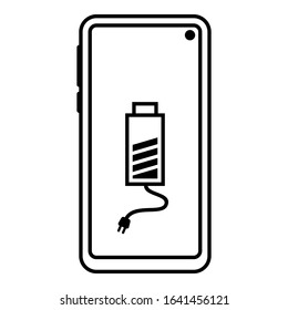 Discharged and fully charged battery smartphone icon vector symbol illustrator. Set C.