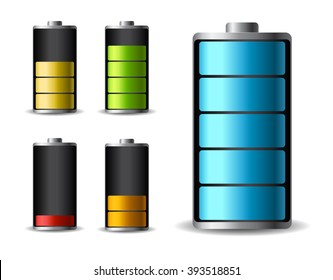 Discharged and fully charged battery smartphone - vector infographic. Isolated on white background