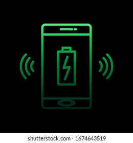 Icono del teléfono descargado. Línea delgada simple, contorno vectorial de iconos de inteligencia para ui y ux, sitio web o aplicación móvil