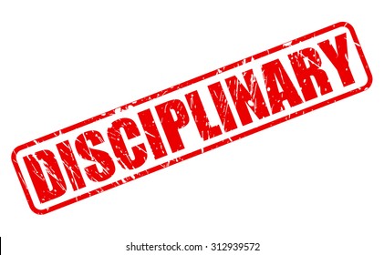 DISCIPLINARY red stamp text on white