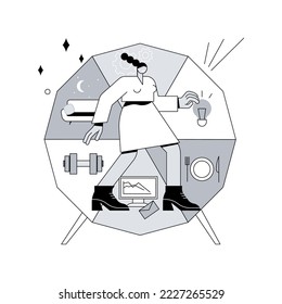 Discipline abstract concept vector illustration. Personal quality, disciplined employee, diligence, self discipline training, behavior regulation, obey the rules, control habit abstract metaphor.