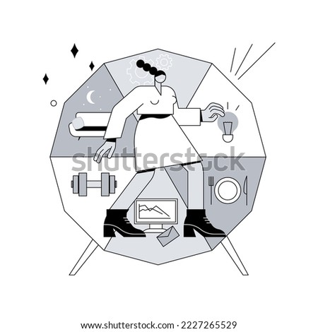 Discipline abstract concept vector illustration. Personal quality, disciplined employee, diligence, self discipline training, behavior regulation, obey the rules, control habit abstract metaphor.