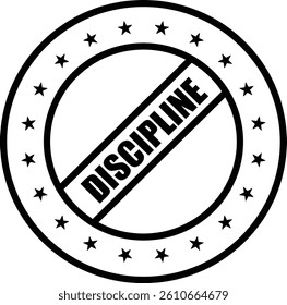Discipline Badge Vector Line Icon Design