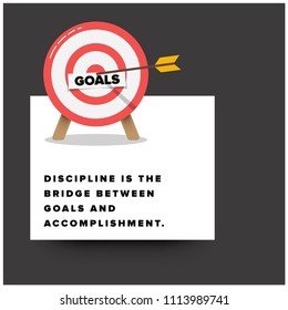 Discipline Is The Bridge Between Goals And Accomplishment Motivational Quote Vector Poster Design