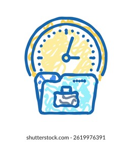 discipline clock succes challenge doodle icon sketch vector. discipline clock succes challenge sign. isolated symbol illustration