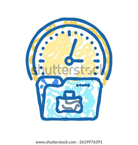 discipline clock succes challenge doodle icon sketch vector. discipline clock succes challenge sign. isolated symbol illustration