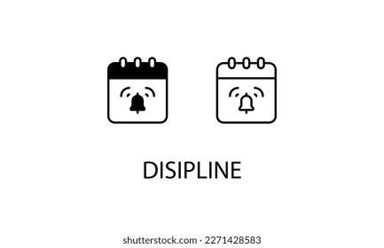Discipline double icon design stoke illustration