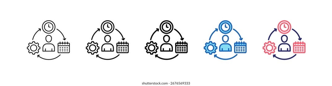 Discipline Icon In 5 Different Styles Set Collection.