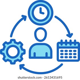 Discipline Icon Blue Vector Illustration
