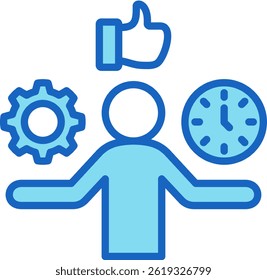 Discipline Icon Blue Vector Illustration