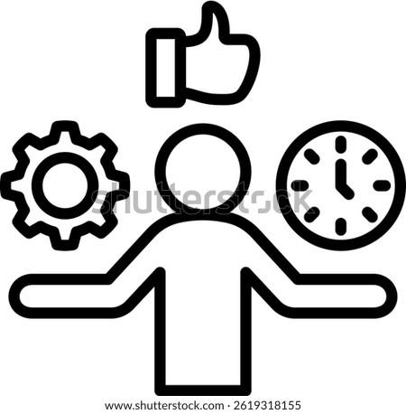 Discipline Icon Line Vector Illustration