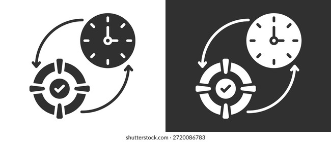 Disziplin-Symbolsatz, Vektorgrafik-Kollektion einzeln auf Schwarz und Weiß