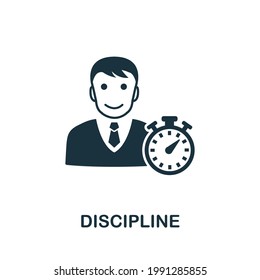 Discipline icon. Simple creative element. Filled monochrome Discipline icon for templates, infographics and banners