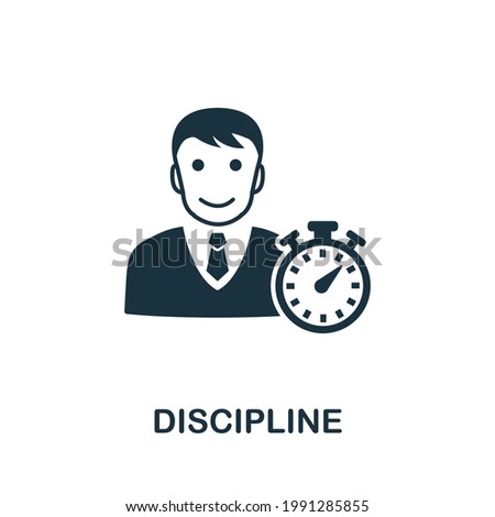 Discipline icon. Simple creative element. Filled monochrome Discipline icon for templates, infographics and banners