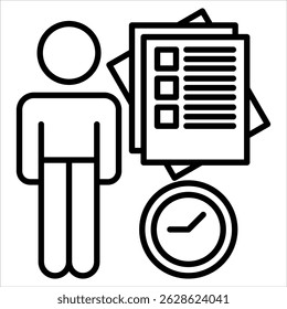 Ícone Disciplina. Ilustração de Contorno de Vetor Simples