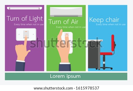 Discipline indicator after use conference room, turning off the lights, turning off the air conditioner and keeping the office chair.