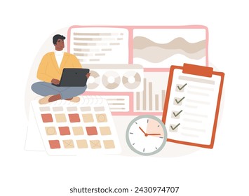 Discipline isolated concept vector illustration. Personal quality, disciplined employee, diligence, self discipline training, behavior regulation, obey the rules, control habit vector concept.