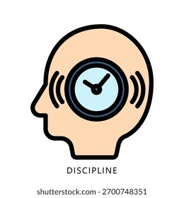 Mini-Illustrationssymbol für Disziplin. Für moderne Konzeption, Print, UI, UX-Kit, Web- und App-Entwicklung. Vektor in Bezug auf Business Finance, Management und mehr