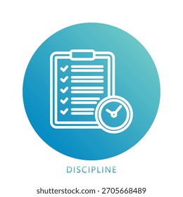 Discipline Mini Illustration Icon. Use For Modern Concept, Print, Ui, Ux Kit, Web And App Development. Vector Related To Business Finance, Management And More