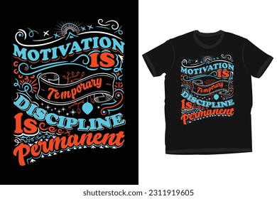 Discipline motivation typography t-shirt design
