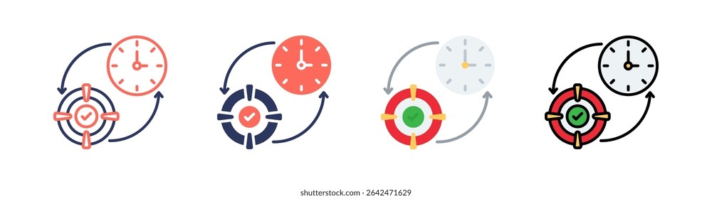 Discipline Multi Style Icon Set Vector