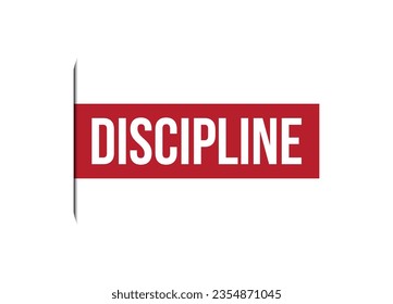 ilustración de banner de vector rojo de disciplina aislada en fondo blanco