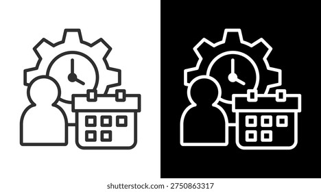 Discipline White Icon Set Vector