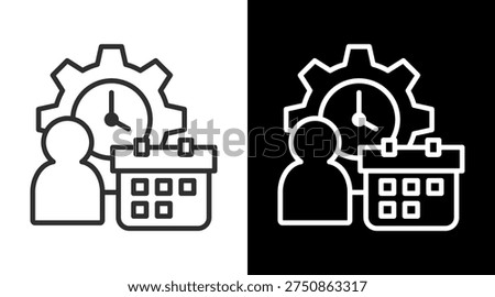 Discipline White Icon Set Vector