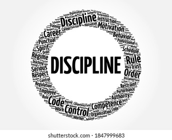 Discipline Word Cloud Collage Concept Background Stock Vector (Royalty ...