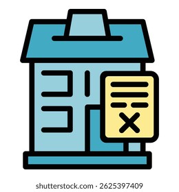 Vector de contorno de ícono de condiciones de exención de responsabilidad. Documentar contrato. Color plano de la ley de servicio