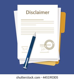 Disclaimer Document Paper Signed 