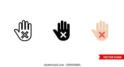 Disclaimer icon of 3 types: color, black and white, outline. Isolated vector sign symbol.