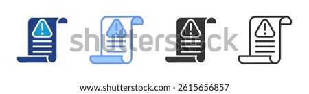 Disclaimer icon set multiple style collection